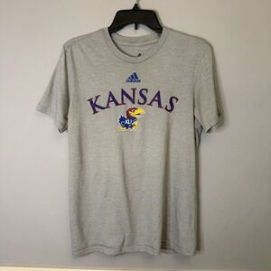 Adidas KU Gray T shirt Jayhawk Medium